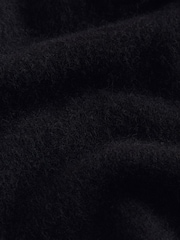 Black Short Sleeve Knitted Polo Top With Wool - Image 2 of 3