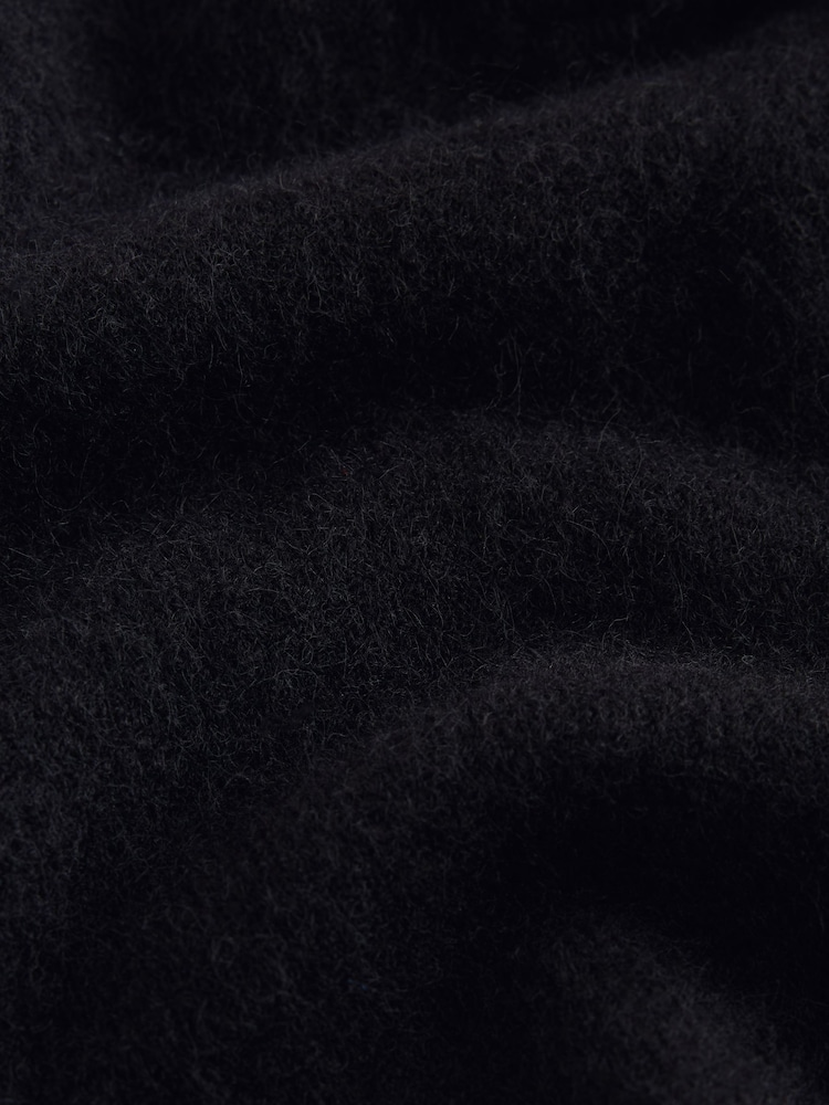 Black Short Sleeve Knitted Polo Top With Wool - Image 2 of 3 Black Short Sleeve Knitted Polo Top With Wool - Image 2 of 3