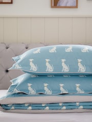 Joules Blue Blockprint 100% Cotton Dogs Duvet Cover and Pillowcase Set - Image 4 of 5