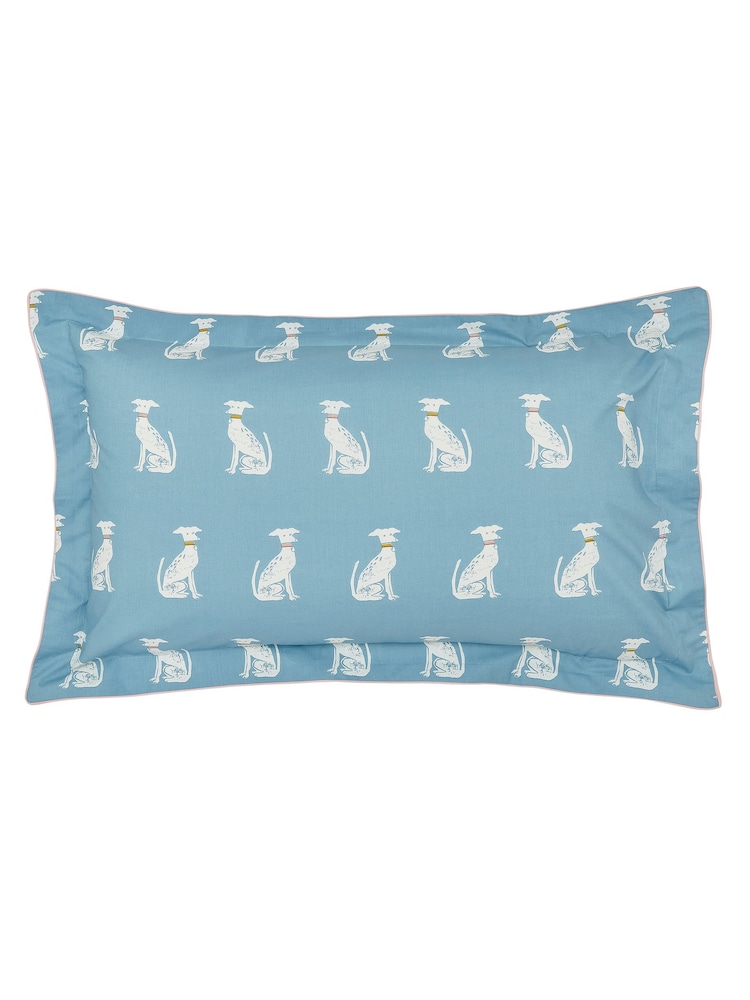 Joules Blue Blockprint 100% Cotton Dogs Duvet Cover and Pillowcase Set - Image 5 of 5