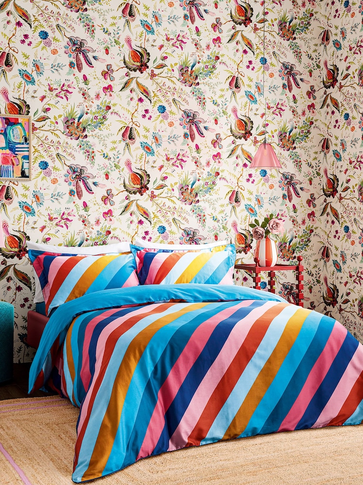 Harlequin Multi Sherbet Stripe 100% Cotton Duvet Cover and Pillowcase Set - Image 1 of 5