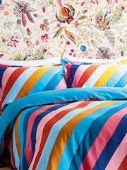 Harlequin Multi Sherbet Stripe 100% Cotton Duvet Cover and Pillowcase Set - Image 2 of 5