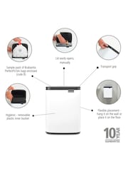 Brabantia White Bo  Hi 7L Waste Bin - Image 6 of 6