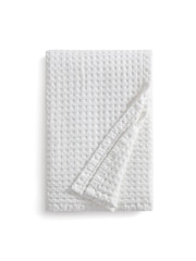 DKNY White Pure Waffle 100% Cotton Throw - Image 3 of 3