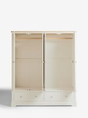 Chalk White Hampton Painted Oak 4 door, 2 drawers Wardrobe - Image 6 of 10