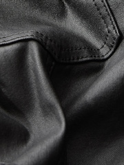 Black Coated Denim Mini Belted Shirt Dress - Image 7 of 7