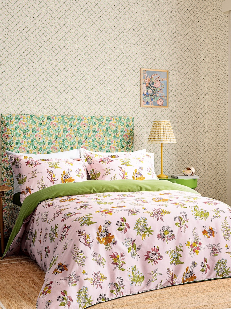 Harlequin Rose Peridot Woodland Floral 100% Cotton Duvet Cover and Pillowcase Set - Image 1 of 5 Harlequin Rose Peridot Woodland Floral 100% Cotton Duvet Cover and Pillowcase Set - Image 1 of 5