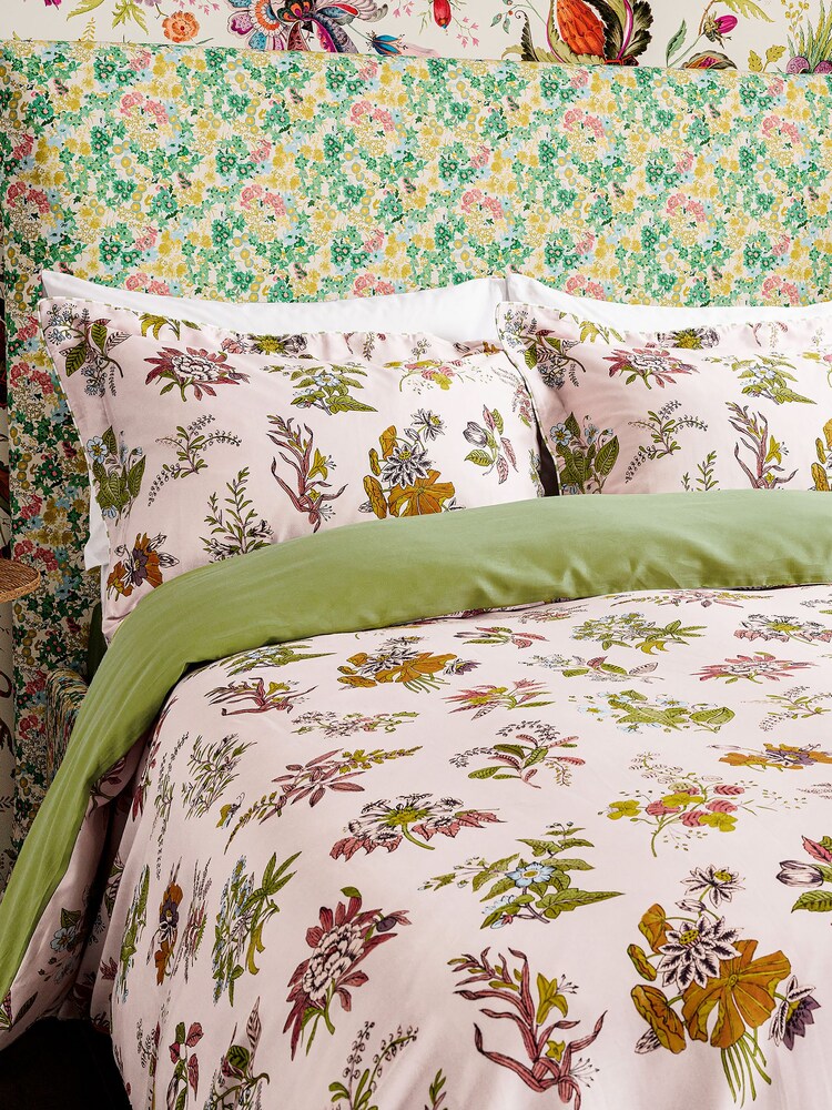 Harlequin Rose Peridot Woodland Floral 100% Cotton Duvet Cover and Pillowcase Set - Image 2 of 5 Harlequin Rose Peridot Woodland Floral 100% Cotton Duvet Cover and Pillowcase Set - Image 2 of 5