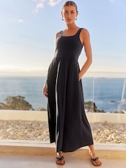 Navy Jersey Waisted Summer Dress - Image 2 of 6