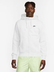 Vit - Nike Club Zip Up Huvtröja - Bild 1 av 15