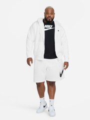 Vit - Nike Club Zip Up Huvtröja - Bild 5 av 15