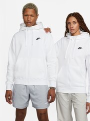 Vit - Nike Club Zip Up Huvtröja - Bild 7 av 15