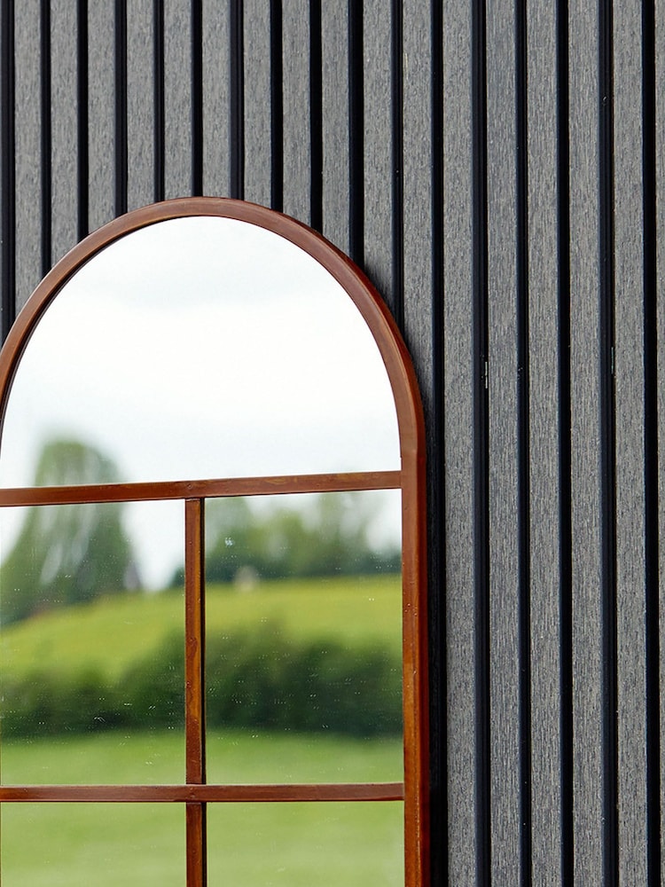Ivyline Brown Archway Outdoor Mirror - Image 2 of 4