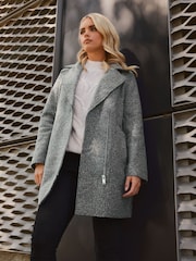 PixieGirl Petite Grey Biker Coat - Image 1 of 5