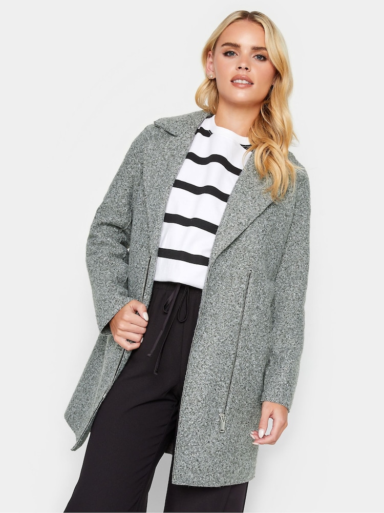 PixieGirl Petite Grey Biker Coat - Image 2 of 5