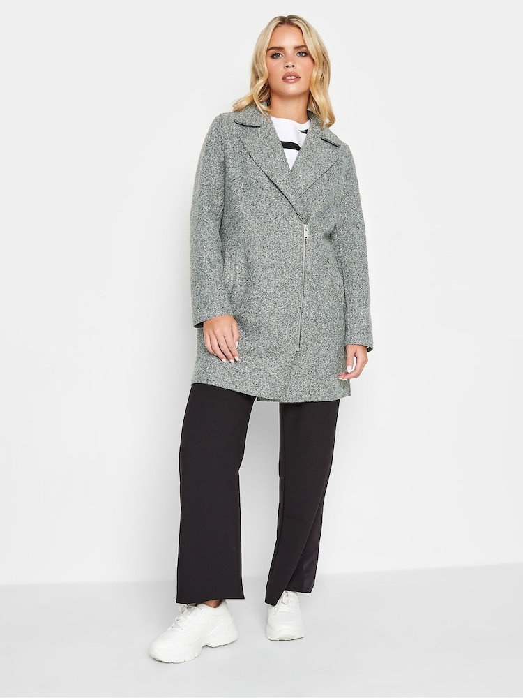 PixieGirl Petite Grey Biker Coat - Image 4 of 5