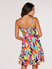 Apricot Red Multi Colourblock Leaf Cami Dress - Image 5 of 5