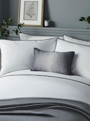 Serene White/Grey Pom Pom Duvet Cover and Pillowcase Set - Image 1 of 1