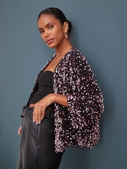 Berry Red Sequin Jacket - Image 1 of 5