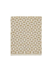 Joules Gold Honey & Crumpets Geo 100% Cotton Throw - Image 3 of 3