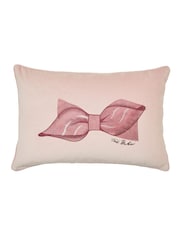Ted Baker Pink Bow 100% Cotton Cushion - Image 5 of 6