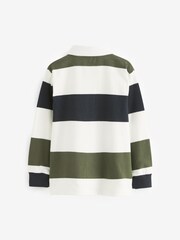 Navy Blue/White/Green Stripe Rugby Shirt (3-16yrs) - Image 5 of 6
