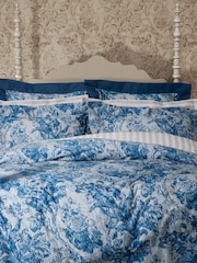 Sanderson Blue Fringed Tulip Toile 100% Cotton Duvet Cover and Pillowcase Set - Image 2 of 5