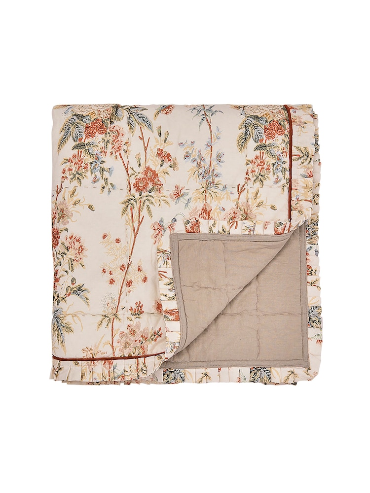 Sanderson Carmine Lakeland Paradis 100% Cotton Throw - Image 2 of 2 Sanderson Carmine Lakeland Paradis 100% Cotton Throw - Image 2 of 2