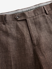 Brown Slim Fit Signature Leomaster 100% Linen Suit: Trousers - Image 8 of 9