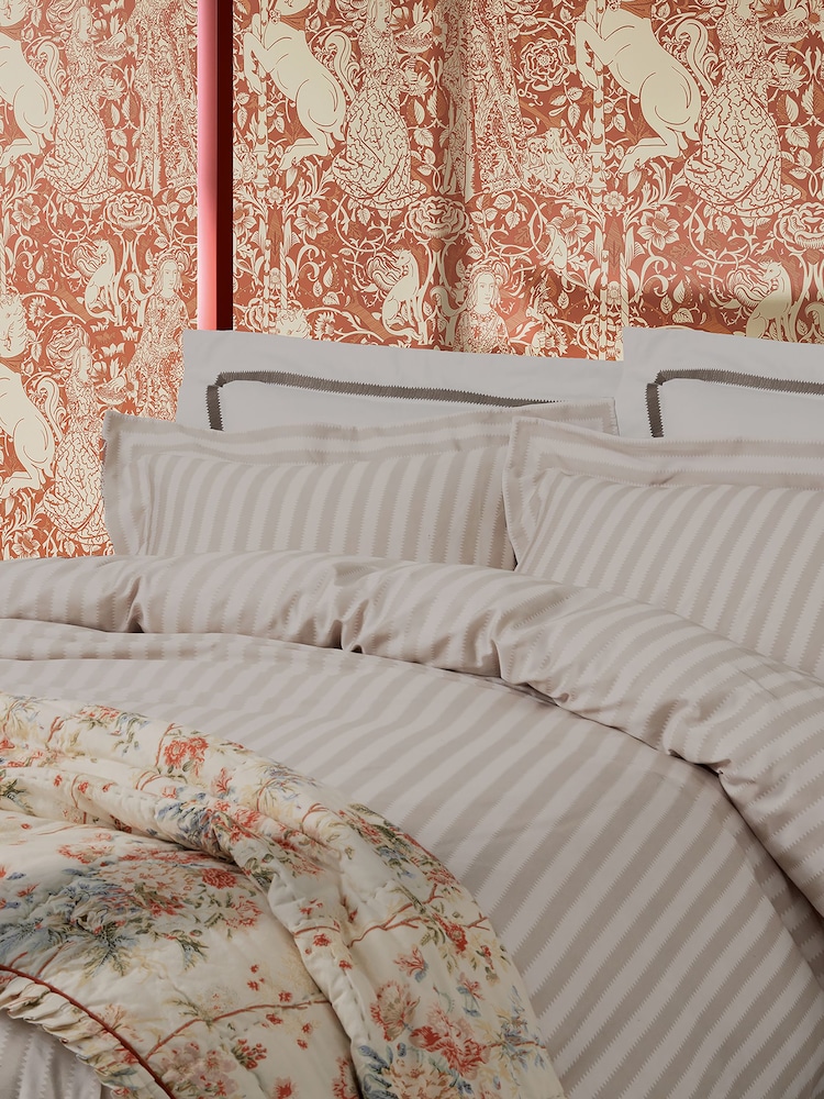Sanderson Cream Regency Aperigon Square 100% Cotton Pillowcase Pair - Image 1 of 5