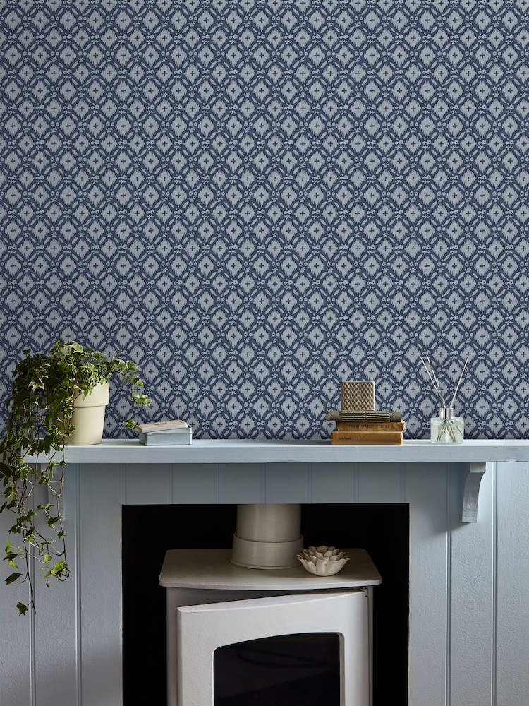 Laura Ashley Dusky Seaspray Blue Whitebrook A4 Wallpaper Sample - Image 1 of 2