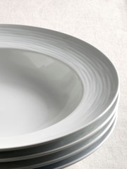 White Malvern Embossed Set of 4 Pasta Bowls - Image 2 of 2