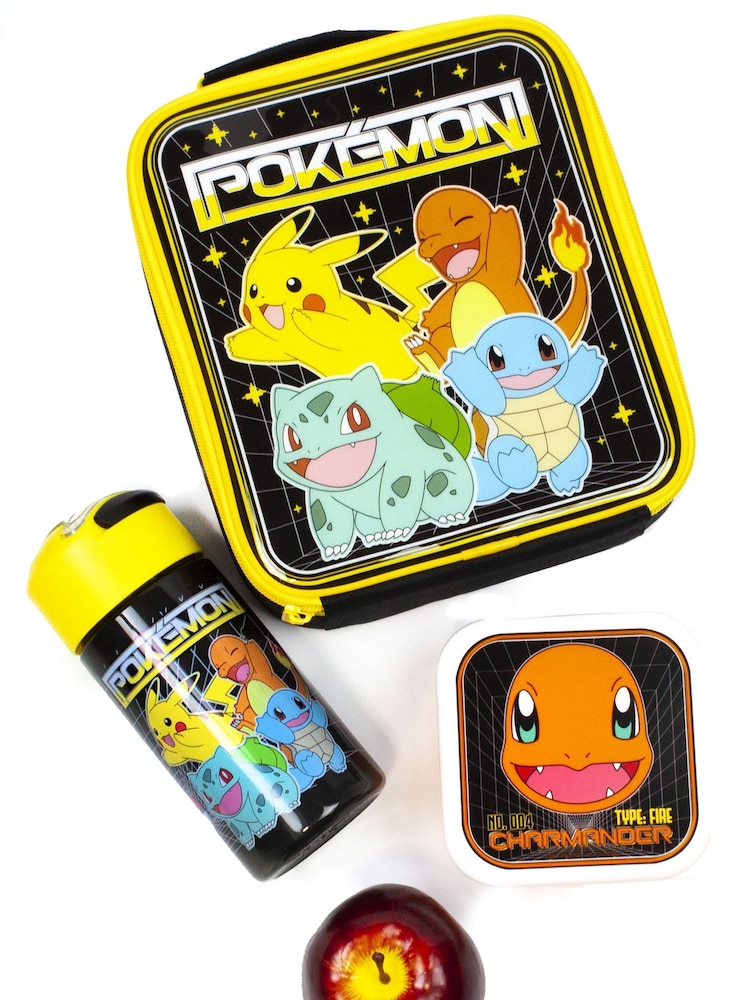 Vanilla Underground Black Pokemon Boys Black Pikachu And Squirtle Lunch Bag Bottle And 3 Snack Pots - Image 2 of 6