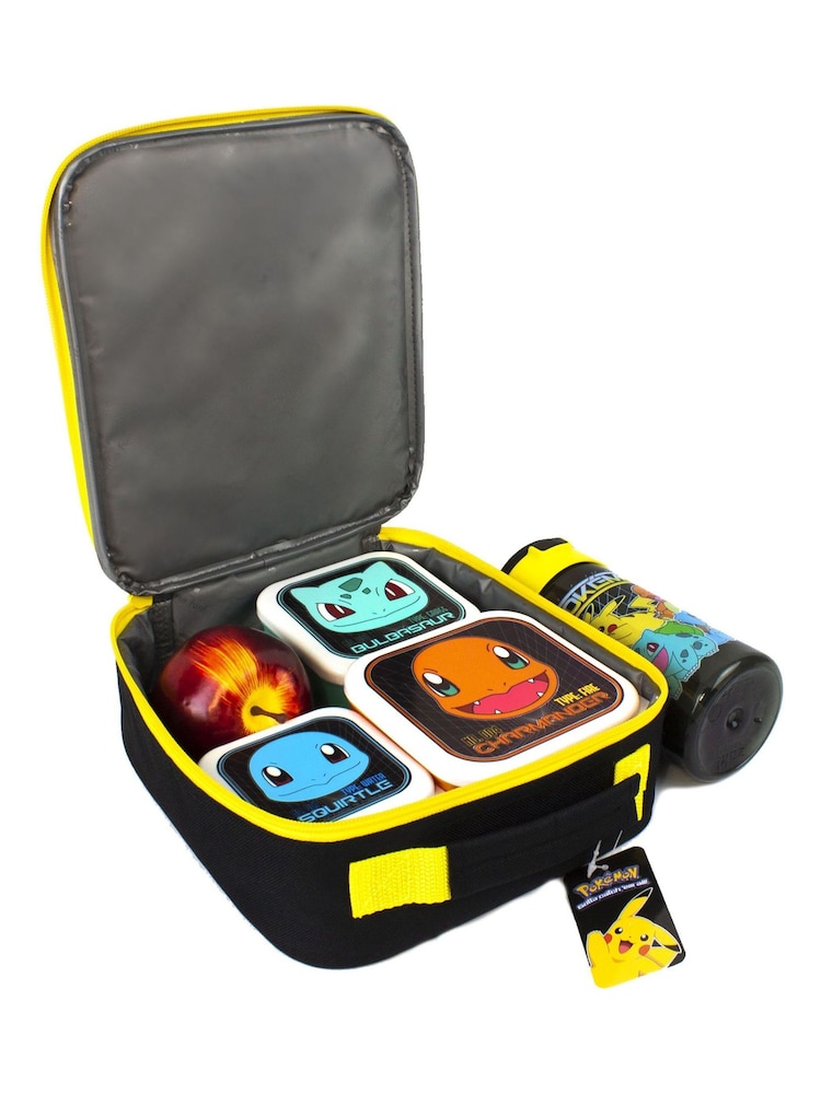 Vanilla Underground Black Pokemon Boys Black Pikachu And Squirtle Lunch Bag Bottle And 3 Snack Pots - Image 6 of 6