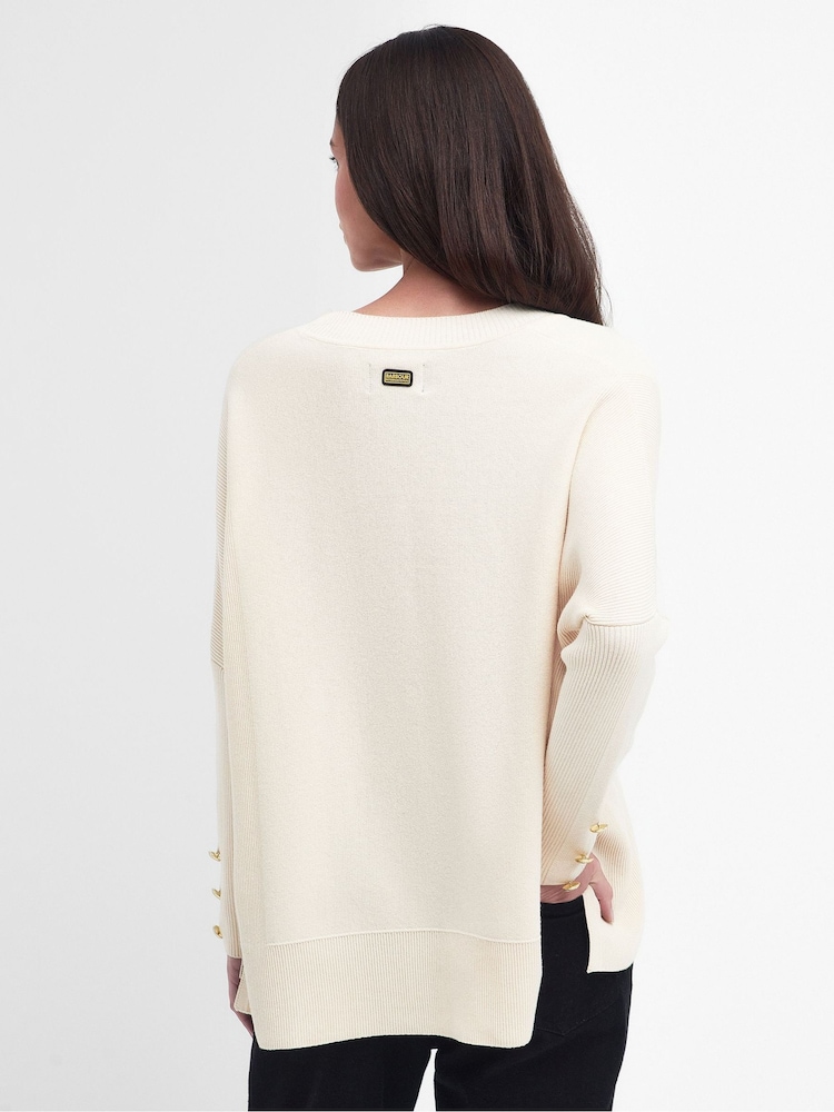 Barbour International® Green Rouse V-Neck Knitted Jumper - Image 2 of 5