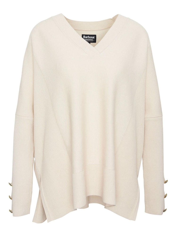 Barbour International® Green Rouse V-Neck Knitted Jumper - Image 5 of 5
