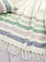 Joules Multi Beekeepers Cottage Stripe 100% Cotton Throw - Image 4 of 5