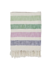 Joules Multi Beekeepers Cottage Stripe 100% Cotton Throw - Image 5 of 5