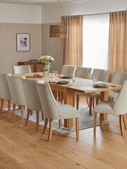 Natural Braxton Oak Veneer 6 to 10 Seat Dining Table - Image 2 of 9