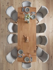 Natural Braxton Oak Veneer 6 to 10 Seat Dining Table - Image 3 of 9