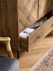 Dark Natural Bronx Chevron Oak Effect Wardrobe - Image 5 of 12