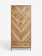 Dark Natural Bronx Chevron Oak Effect Wardrobe - Image 6 of 12