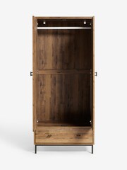 Dark Natural Bronx Chevron Oak Effect Wardrobe - Image 7 of 12