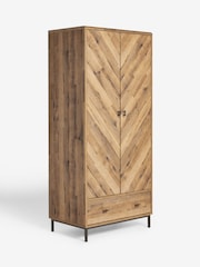 Dark Natural Bronx Chevron Oak Effect Wardrobe - Image 8 of 12