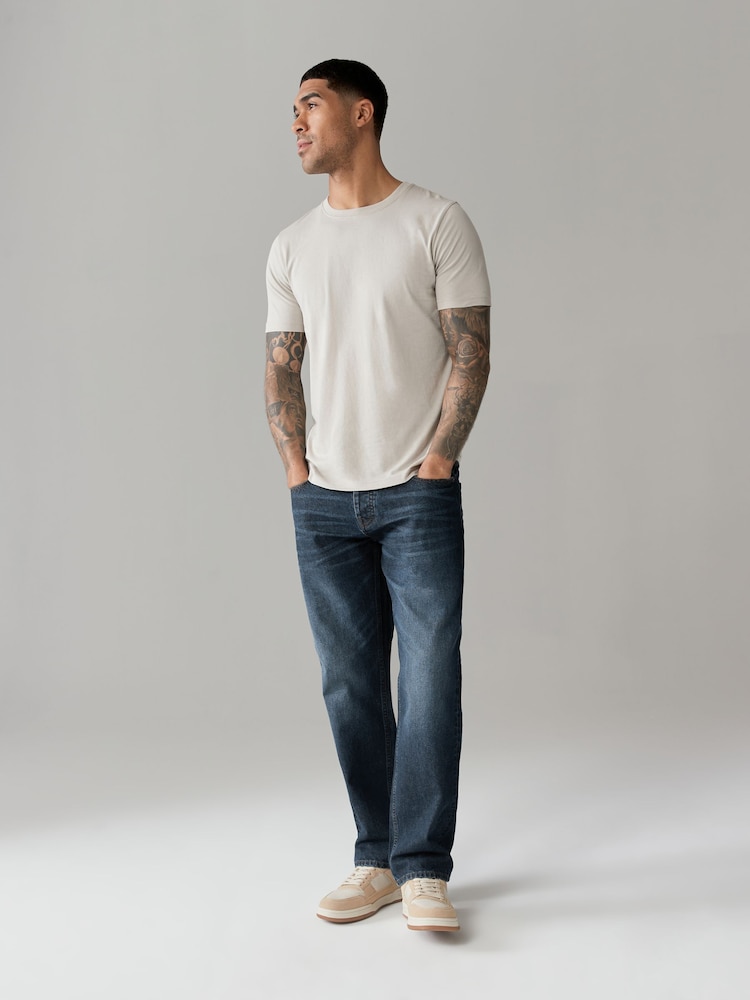 Blue Mid Straight Fit 100% Cotton Authentic Jeans - Image 2 of 10