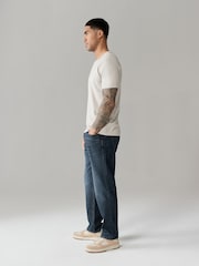 Blue Mid Straight Fit 100% Cotton Authentic Jeans - Image 3 of 10