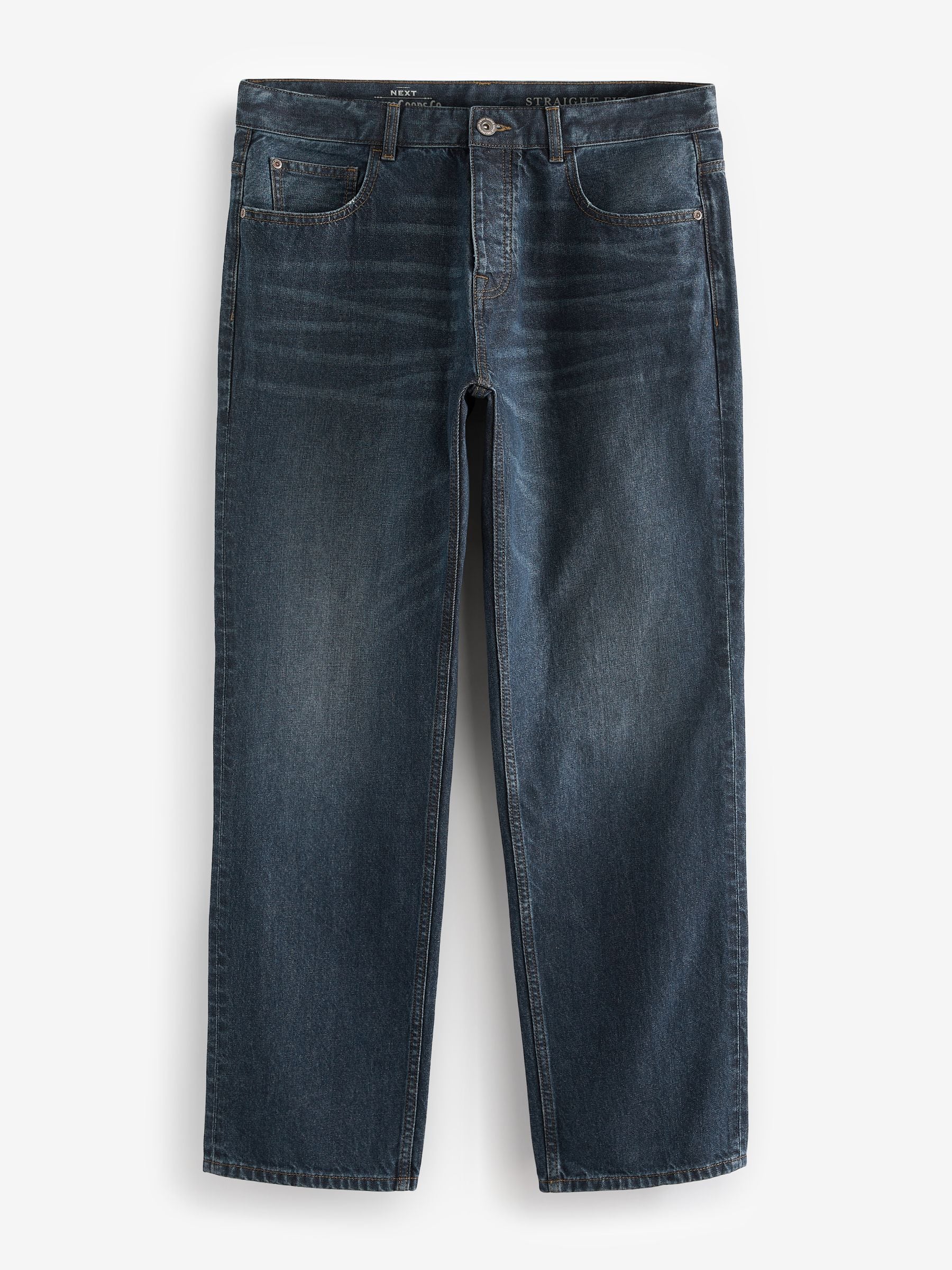 Buy Blue Mid Straight Fit 100% Cotton Authentic Jeans from