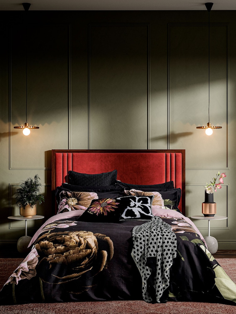 Ted Baker Black Paper Floral 100% Cotton Duvet Cover and Pillowcase Set - Image 1 of 5 Ted Baker Black Paper Floral 100% Cotton Duvet Cover and Pillowcase Set - Image 1 of 5
