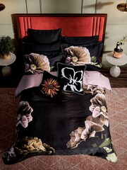 Ted Baker Black Paper Floral 100% Cotton Duvet Cover and Pillowcase Set - Image 2 of 5