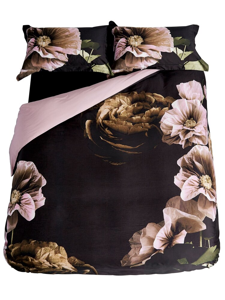 Ted Baker Black Paper Floral 100% Cotton Duvet Cover and Pillowcase Set - Image 5 of 5